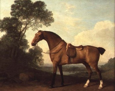 Nyerges öbölvadász a tájon túl egy tóval alkotó: George Stubbs