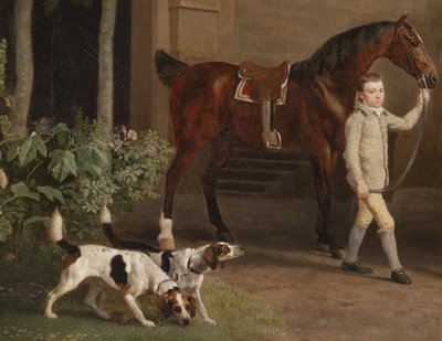 Részlet William Henry Cavendish Bentincktől, Portland 3. hercegétől a Welbeck Abbey Riding Stables előtt, 1766-7 alkotó: George Stubbs
