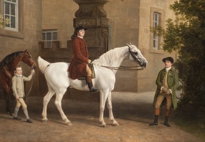 Részlet William Henry Cavendish Bentincktől, Portland 3. hercegétől a Welbeck Abbey Riding Stables előtt, 1766-7 alkotó: George Stubbs