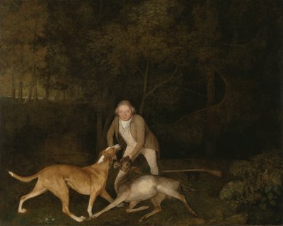 Freeman, Clarendon grófjának vadőre, egy haldokló őzbakkal és kopóval. alkotó: George Stubbs