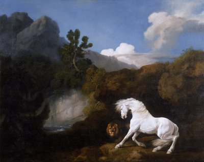 Egy oroszlán által megrémített ló alkotó: George Stubbs