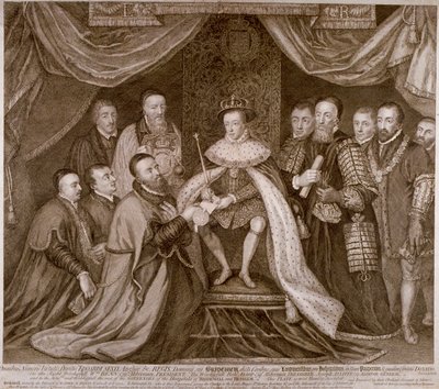 VI. Edward aláírt egy oklevelet, amely Bridewellt a londoni Citynek ad egy munkaházat, 1552 1750 alkotó: George Vertue