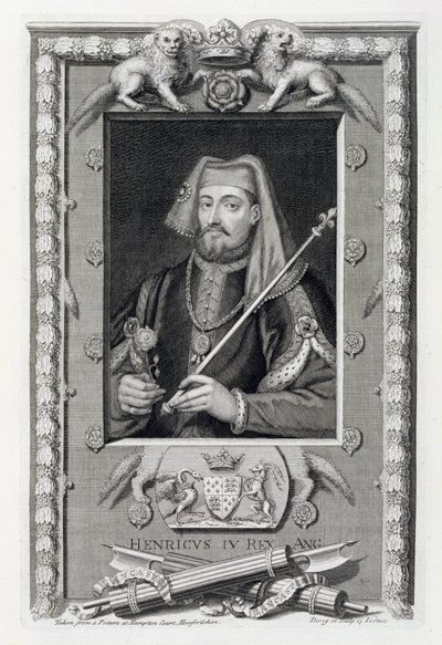 IV. Henrik (1367-1413) Anglia királya 1399-től, a Hampton Courtban található festmény után, a művész metszete. alkotó: George Vertue