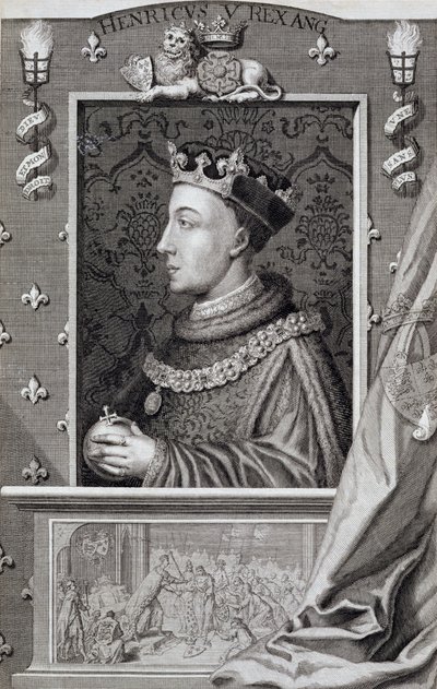 V. Henrik (1387-1422), a Kensington-palotában található festmény után. alkotó: George Vertue