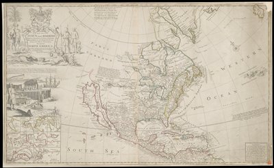 Észak-Amerika térképe, 1720 körül (metszet) alkotó: George Vertue