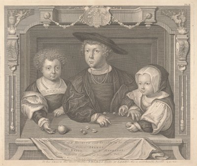 VII. Henrik és Erzsébet, királynőjének három gyermeke, Arthur herceg, Henrik herceg és Margit hercegnő alkotó: George Vertue
