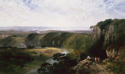 Chepstow a Windcliffről alkotó: George Vicat Cole