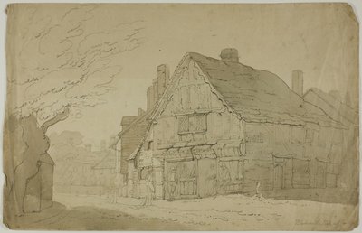 Kovácsműhely Guildfordban (recto); Két fatörzs vázlata (verso) alkotó: George Wallwyn Shepheard