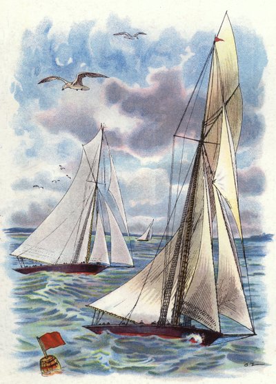 Yacht Race (színes litó) alkotó: George Washington Lambert