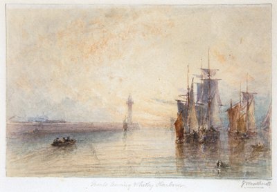Whitby kikötőjét elhagyó hajók (akvarell) alkotó: George Weatherill