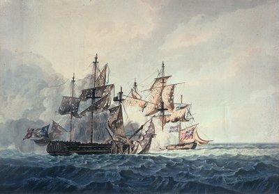 Az akció a Őfelsége Sloopja, Bonne Citoyenne és a francia La Furieuse fregatt között 1809. július 6-án a Nyugati-szigeteken, R und D Havell metszetében, Robert Cribb 1810-ben adta ki. alkotó: George Webster