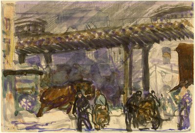 Egy téli nap – Under the Elevated near Brooklyn Bridge, c. 1907. alkotó: George Wesley Bellows