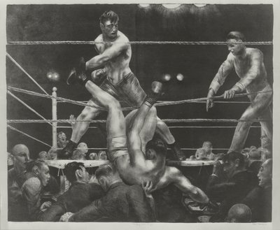 Dempsey és Firpo alkotó: George Wesley Bellows
