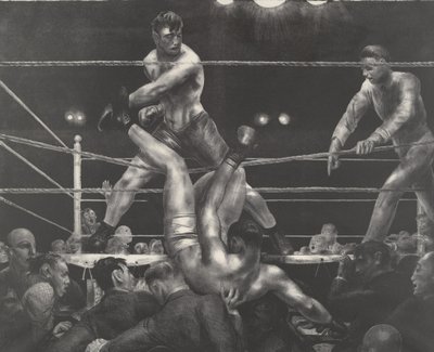 Dempsey és Firpo alkotó: George Wesley Bellows