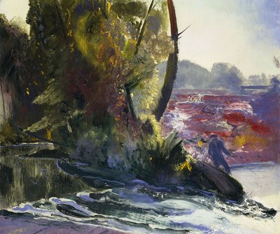 Halász és patak, 1920 alkotó: George Wesley Bellows