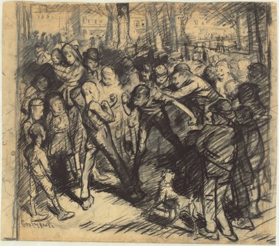 Utcai harc [recto], 1907. alkotó: George Wesley Bellows