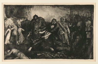 Az ellenség megérkezik, vagy a németek megérkeznek a háború sorozatból alkotó: George Wesley Bellows