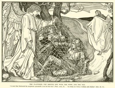 A hízelgő, a Ragyogó ostorral és a Háló (metszet) alkotó: George Woolliscroft Rhead