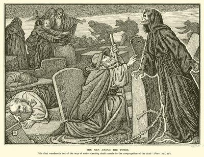 A férfiak a sírok között (metszet) alkotó: George Woolliscroft Rhead