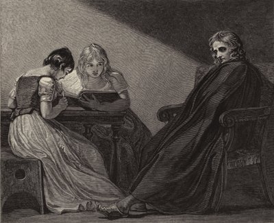 Milton diktál a lányainak alkotó: George after Romney