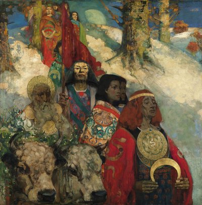 The Druids - Bringing in the Fastletoe alkotó: George and Hornel Edward A. (1864 1933) Henry