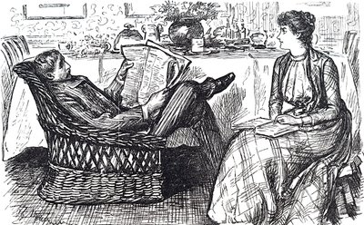 Egy férj és feleség olvas alkotó: George du Maurier