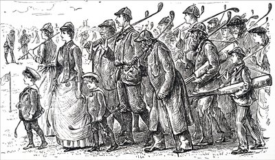 A golf növekvő népszerűsége. alkotó: George du Maurier