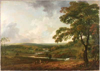 Kilátás a Welbeck Parkban kanyargós patakkal (olaj, vászon) alkotó: George the Elder Barret