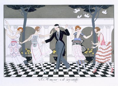 A szerelem vak, metszett Henri Reidel alkotó: Georges (after) Barbier