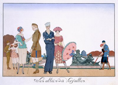 A versailles-i szövetségesek, metszett Henri Reidel alkotó: Georges (after) Barbier