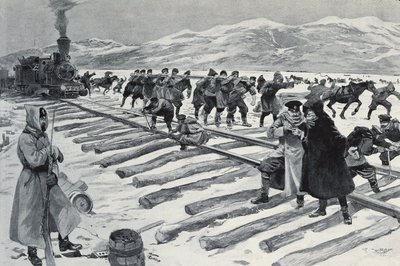 OROSZORSZÁG. A Bajkál-tó átkelése (metszet) alkotó: Georges (after) Conrad