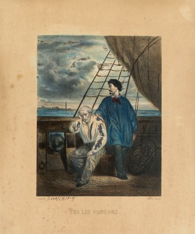 A pontonon, H. Jannin metszete, 1848 alkotó: Georges Alexandre after Fischer