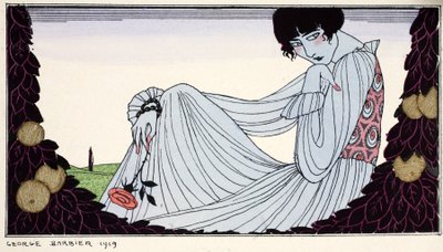 Contemplation 1919 (stencil-nyomat) alkotó: Georges Barbier