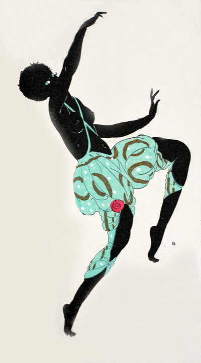 Táncoló lány (pochoir print) alkotó: Georges Barbier