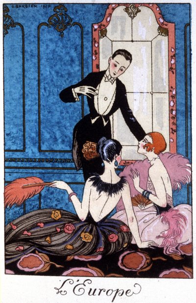 Európa, XX. század eleje (illusztráció) alkotó: Georges Barbier