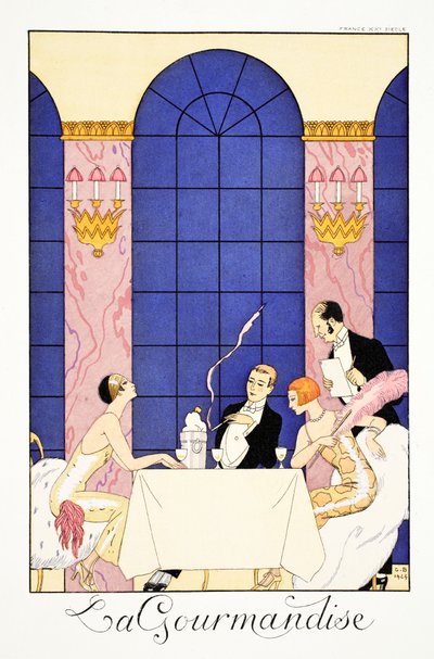 Falánkság, a „Falbalas és Fanfreluches, a jelen, múlt és jövő módozatai almanachjából” alkotó: Georges Barbier