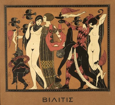 Illusztráció a Les Chansons de Bilitisből, Pierre Louys, pub. 1922 (sablonnyomat) alkotó: Georges Barbier