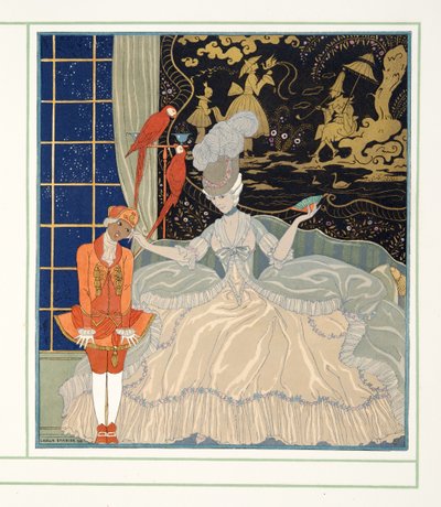 A grófnő a Personages de Comedie-ből, pub. 1922 (sablonnyomat) alkotó: Georges Barbier