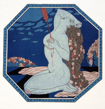 Le Deramantnier, illusztráció a Les Chansons de Bilitisből, Pierre Louys, pub. 1922 (sablonnyomat) alkotó: Georges Barbier