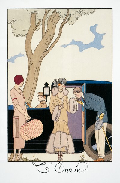 Irigység, George Barbier (1882-1932), Falbalas et Fanfreluches, Almanach 1925-ből. Franciaország, 20. század alkotó: Georges Barbier