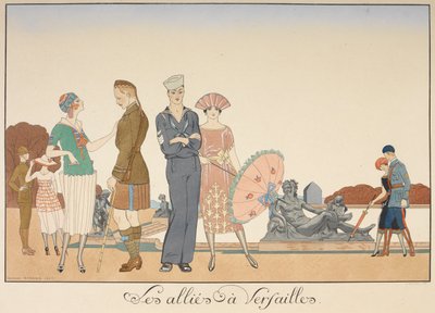 Les allies à Versailles. A szövetségesek katonáinak különféle ábrázolásai. alkotó: Georges Barbier