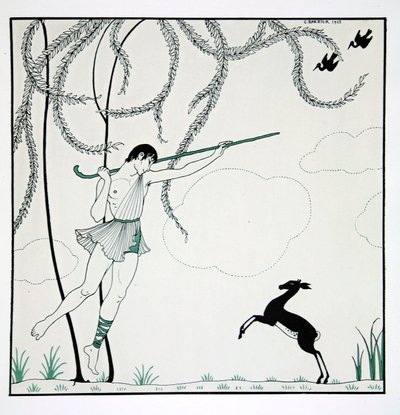Narcisse, a „Designs on the dances of Vaslav Nijinsky” (1889-1950) című sorozatból. Georges Barbier (1882-1932), Pochoir Print alkotó: Georges Barbier
