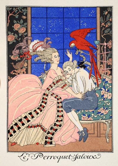 A féltékeny papagáj alkotó: Georges Barbier