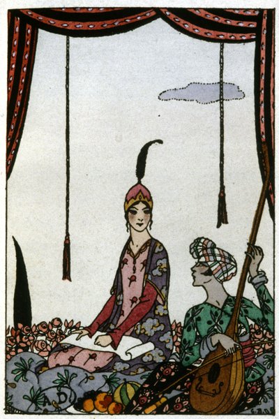 Sába királynője, Kr. e. 1920 (illusztráció) alkotó: Georges Barbier