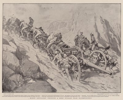 Lótüzérség átkel a Deep Nullah-n Bloemfontein közelében alkotó: Georges Bertin Scott