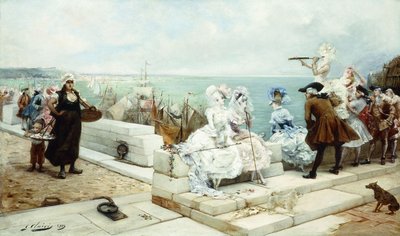 Elegáns figurák nézik a regattát, 1889 alkotó: Georges Clairin