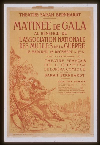 Gála délelőtt a National Association of War Crippled Sarah Bernhardt Színház javára alkotó: Georges Clairin