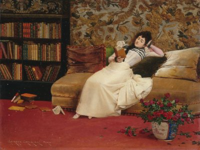 Olvasás, 1890 körül (olaj, vászon) alkotó: Georges Croegaert