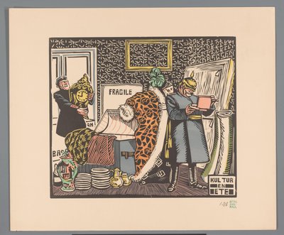 A katonák kifosztanak egy házat Kultúra és étel (cím a tárgyon) alkotó: Georges Hermann Rene Paul