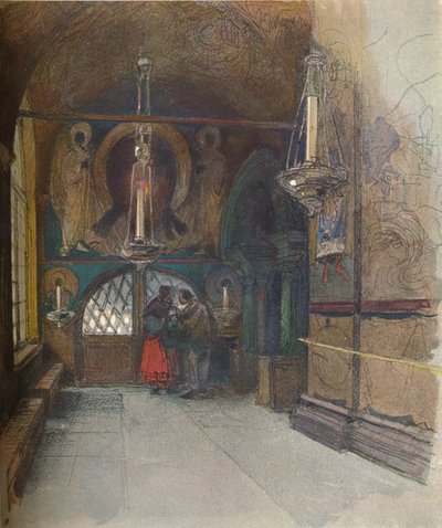 "Az Angyali üdvözlet székesegyházának belseje, Moszkva", 1900, 1905 alkotó: Georges Kossiakoff